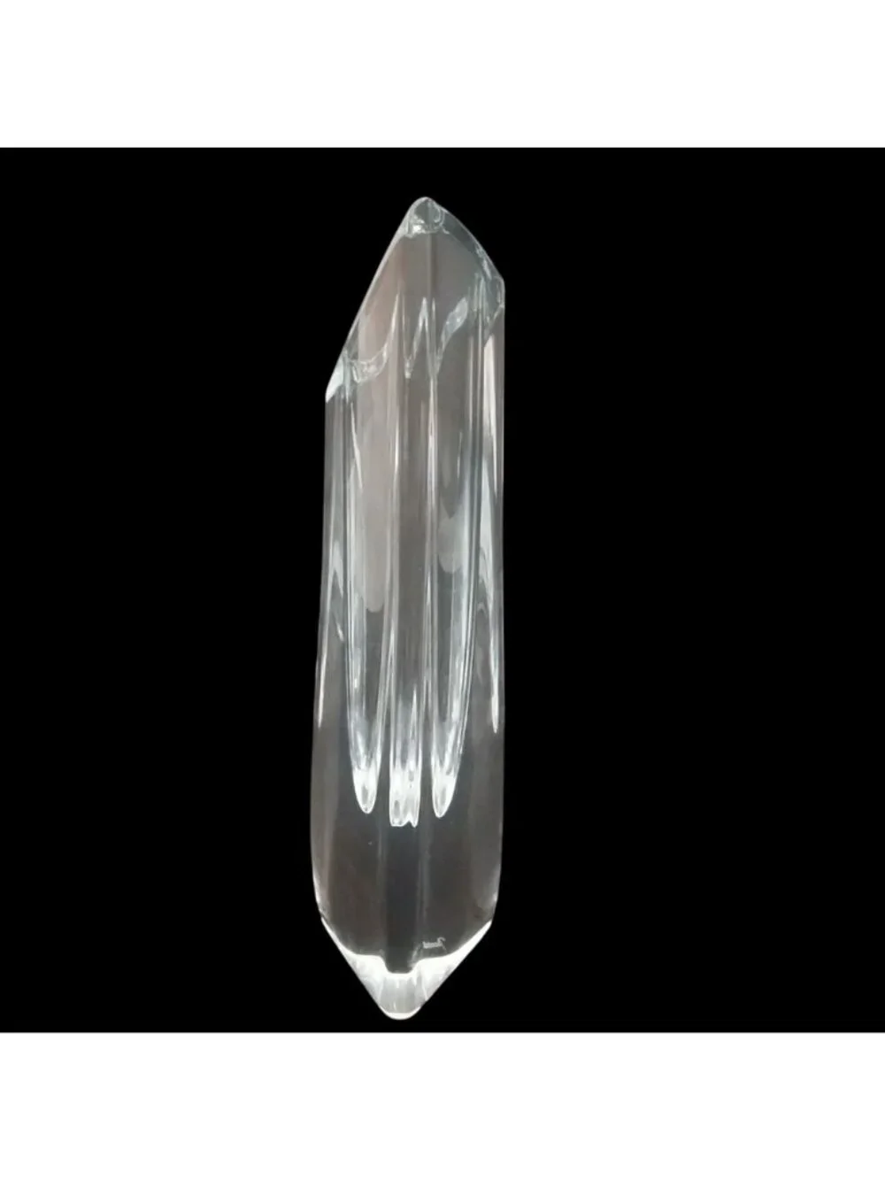 Baccarat Crystal Triangle Glass Decorative Sculpture Vase 13